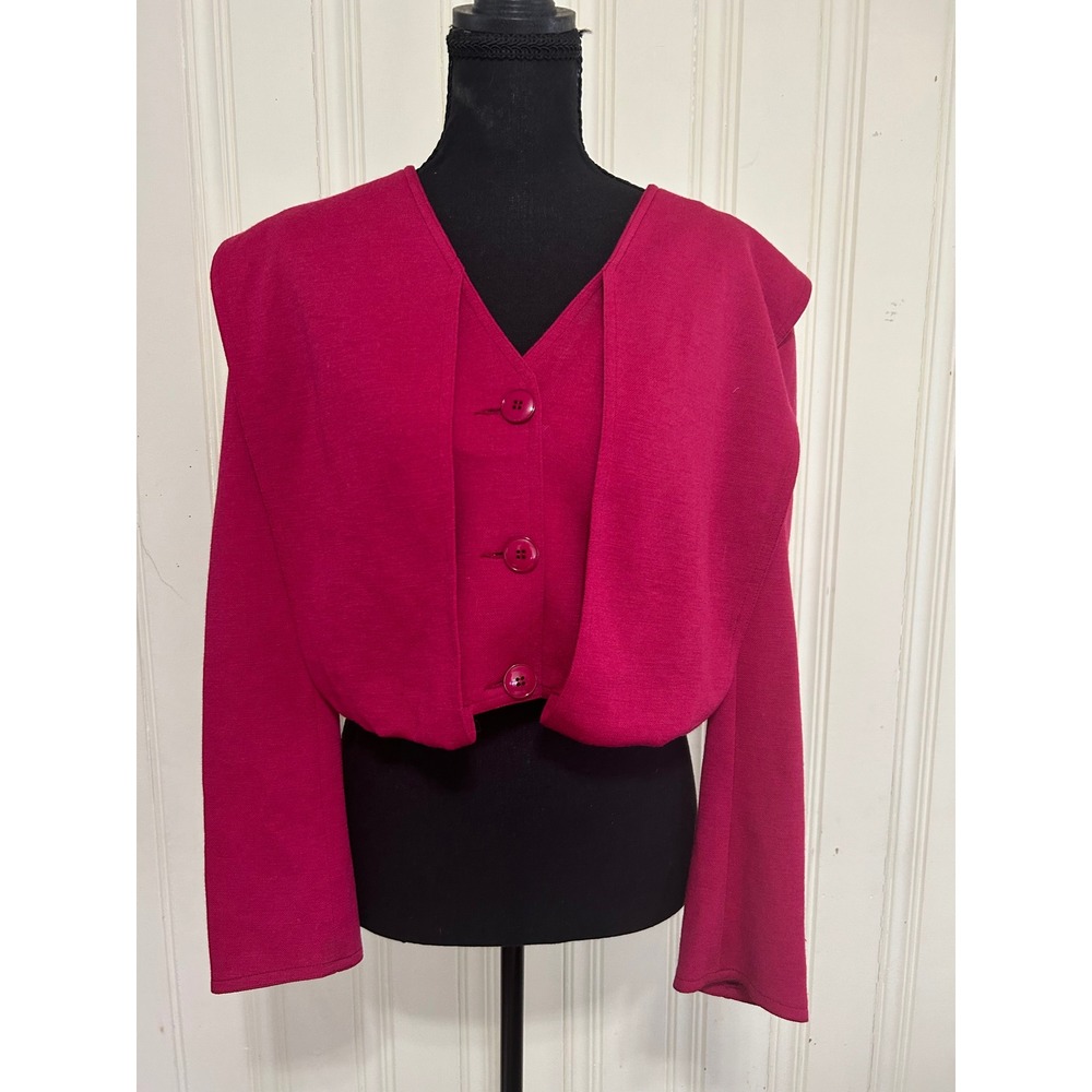 Sonia Rykiel Vintage Wool Pink Cropped High End Designer Avant Garde Knit Jacket